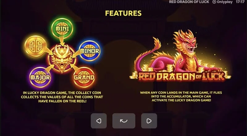 Red Dragon of Luck - jackpots Mini, Minor, Major dhe Grand